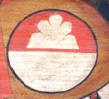 Dettaglio di uno scudo con il monte dei Chiaramonte